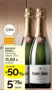 Caprabo Escofet rosell - cava brut nature oferta