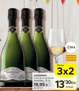 Caprabo Codorniu - cava brut reserva heredad oferta
