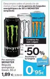 Caprabo Monster - beguda energética green oferta