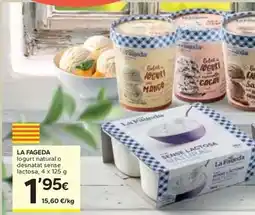 Caprabo La fageda - iogurt natural o desnatat sense lactosa oferta