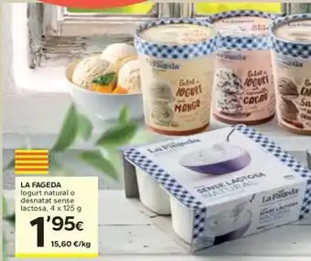Caprabo La fageda - iogurt natural o desnatat sense lactosa oferta