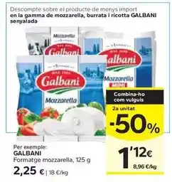 Caprabo Galbani - formatge mozzarella oferta