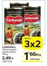 Caprabo Carbonell - olives negres sense pinyol oferta