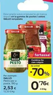 Caprabo Gallo - pesto per a pasta oferta