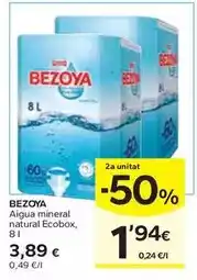 Caprabo Bezoya - aigua mineral natural ecobox oferta