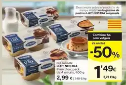 Caprabo Llet nostra - flam d'ou oferta