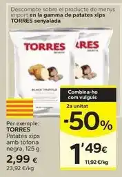 Caprabo Torres - patates xips amb tòfona negra oferta