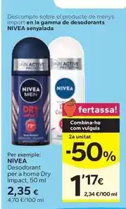Caprabo Nivea - desodorante per a home dry impact oferta