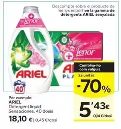 Caprabo Ariel - detergent liquid sensaciones oferta