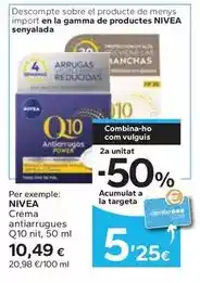 Caprabo Nivea - crema antiarrugues q10 nit oferta