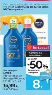 Caprabo Nivea - protectcor solar protector&hidrata fp50+ oferta