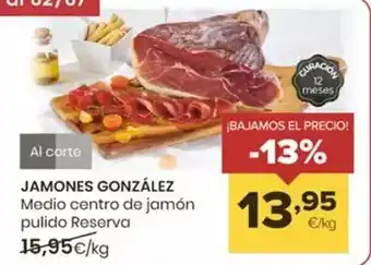 Autoservicios Familia Jamones gonzález - medio centro de jamón pulido reserva oferta