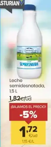 Autoservicios Familia Asturiana - leche semidesnatada oferta