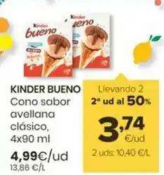 Autoservicios Familia Kinder - bueno cono sabor avellana clasico oferta