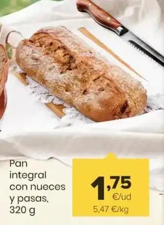 Autoservicios Familia Pan integral con nueces y pasas oferta