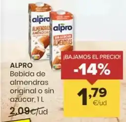 Autoservicios Familia Alpro - bebida de almendras original o sin azucar oferta