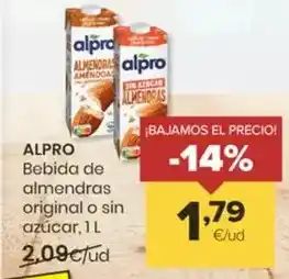 Autoservicios Familia Alpro - bebida de almendras original o sin azucar oferta