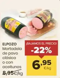 Autoservicios Familia Elpozo - mortadela de pavo clasica o con aceitunas oferta