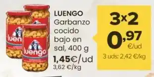 Autoservicios Familia Luengo - garbanzo cocido bajo en sal oferta
