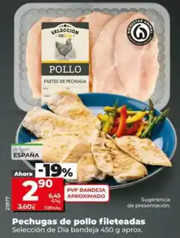 Dia Selección de dia - pechugas de pollo fileteadas bandeja 450 g aprox oferta