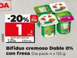 Dia Dia - bífidus cremoso doble 0% con fresa oferta
