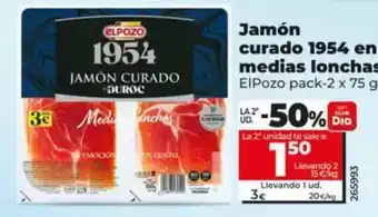 Dia Elpozo - jamón curado 1954 en medias lonchas oferta