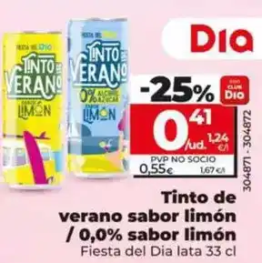 Dia Fiesta del dia - tinto de verano sabor limón 0,0% / sabor limón oferta