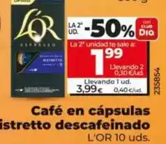 Dia L'or - café en cápsulas ristretto descafeinado oferta
