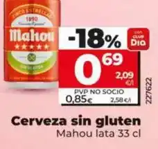 Dia Mahou - cerveza sin gluten oferta