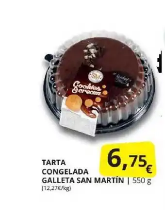 Supermercados MAS Tarta Congelada Galleta San Martín 550g oferta