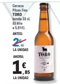 E.Leclerc Toro - cerveza pilsen fino oferta