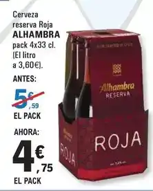 E.Leclerc Alhambra - cerveza reserva roja oferta