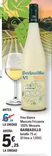 E.Leclerc Barbadillo - vino blanco moscaz frizzante 100% mascaro oferta