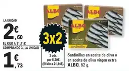 E.Leclerc Albo - sardinillas en aceite de oliva o en aceite de oliva virgen extra oferta