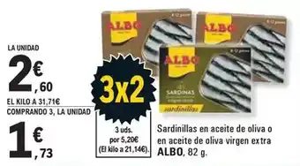 E.Leclerc Albo - sardinillas en aceite de oliva o en aceite de oliva virgen extra oferta