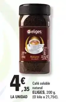 E.Leclerc Eliges - café soluble natural oferta