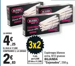 E.Leclerc Bujanda - espárragos blancos extra, 8/12 gruesos oferta