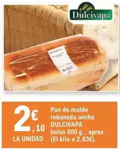 E.Leclerc Pan de molde rebanada ancha oferta