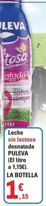 E.Leclerc Puleva - leche sin lactosa desnatada oferta