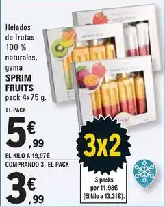 E.Leclerc Helados de frutas 100% naturales, gama oferta