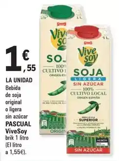 E.Leclerc Vive - bebida de soja original o ligera sin azucar oferta