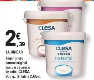 E.Leclerc Clesa - yogur griego natural original oferta