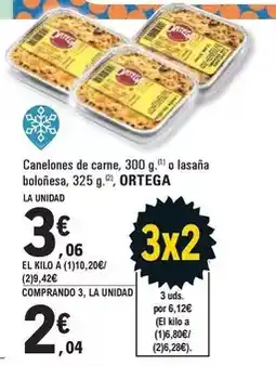 E.Leclerc Ortega - canelones de carne o lasana bolonesa oferta