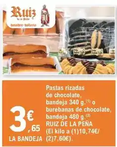 E.Leclerc Ruiz - pastas rizadas de chocolate oferta