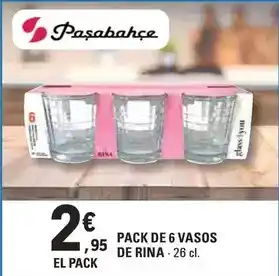 E.Leclerc Glass - pack de 6 vasos de rina oferta