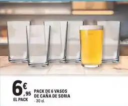 E.Leclerc Pack de 6 vasos de caña de soria oferta