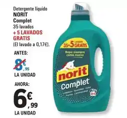 E.Leclerc Norit - detergente líquido complet +5 lavados gratis oferta