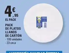 E.Leclerc Pack de platos llanos de carton oferta