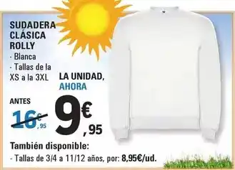 E.Leclerc Sudadera clásica rolly oferta