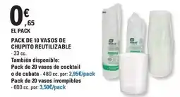 E.Leclerc Pack de 10 vasos de chupito reutilizable oferta